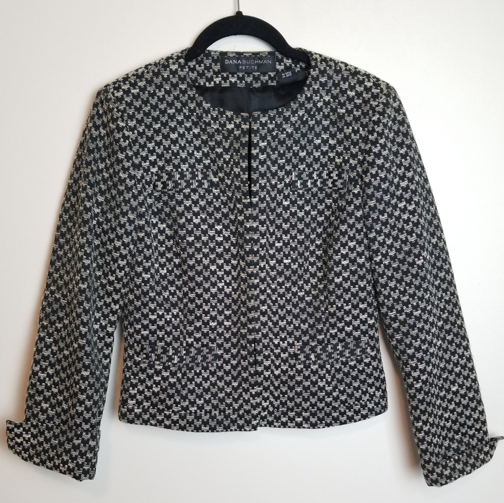 DANA BUCHMAN PETITE checkered blazer